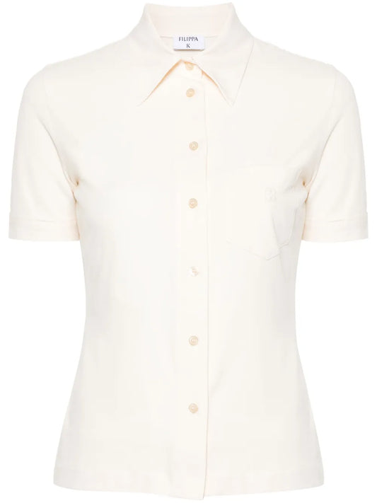 Monogram-Embroidered Cotton Shirt