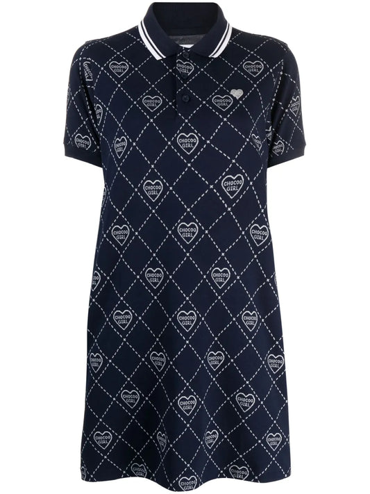 Logo-Print Cotton-Blend Dress
