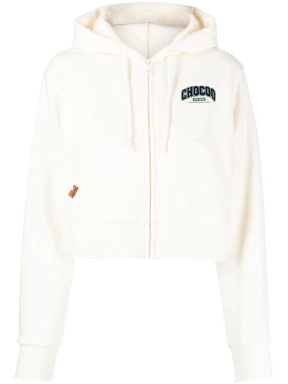Logo-Appliqué Cropped Hooded Jacket