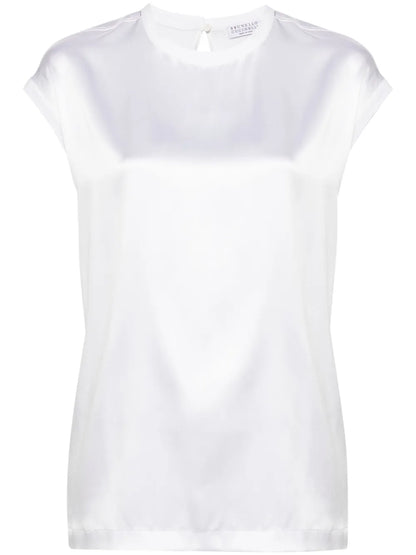 Satin Stretch-Silk Top