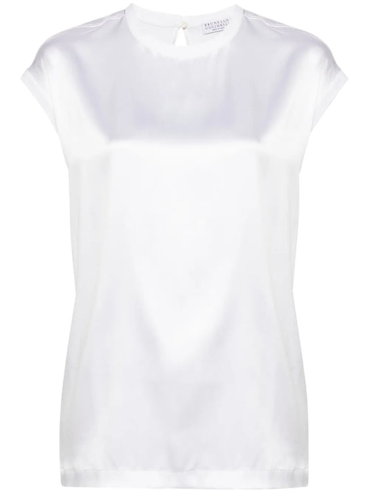 Satin Stretch-Silk Top