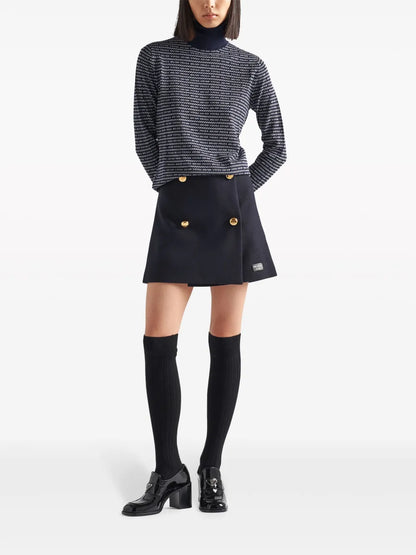 Logo-Jacquard Wool Jumper