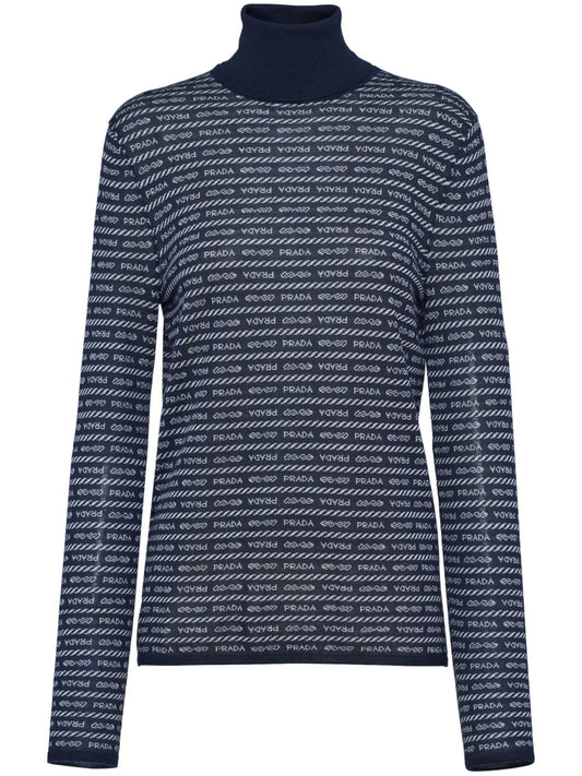Logo-Jacquard Wool Jumper
