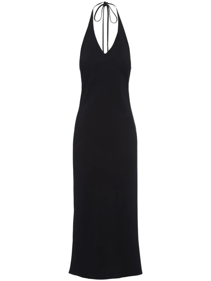 Halterneck Sablé Midi Dress