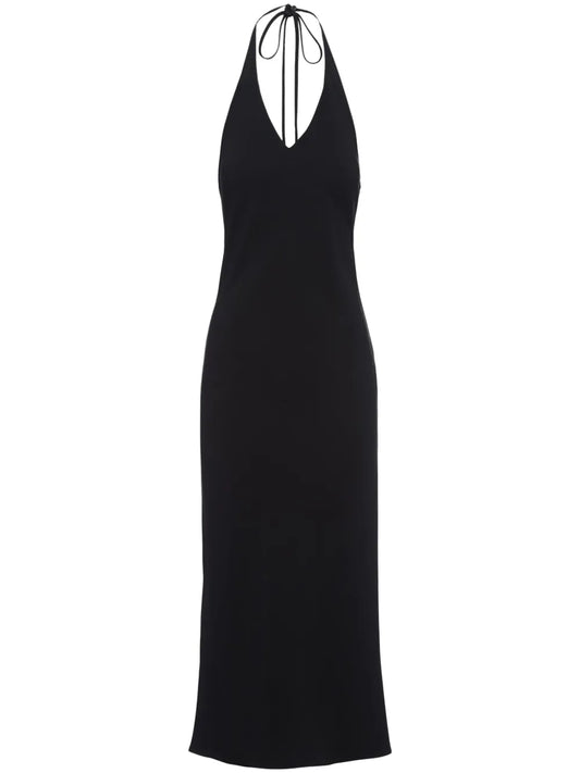 Halterneck Sablé Midi Dress