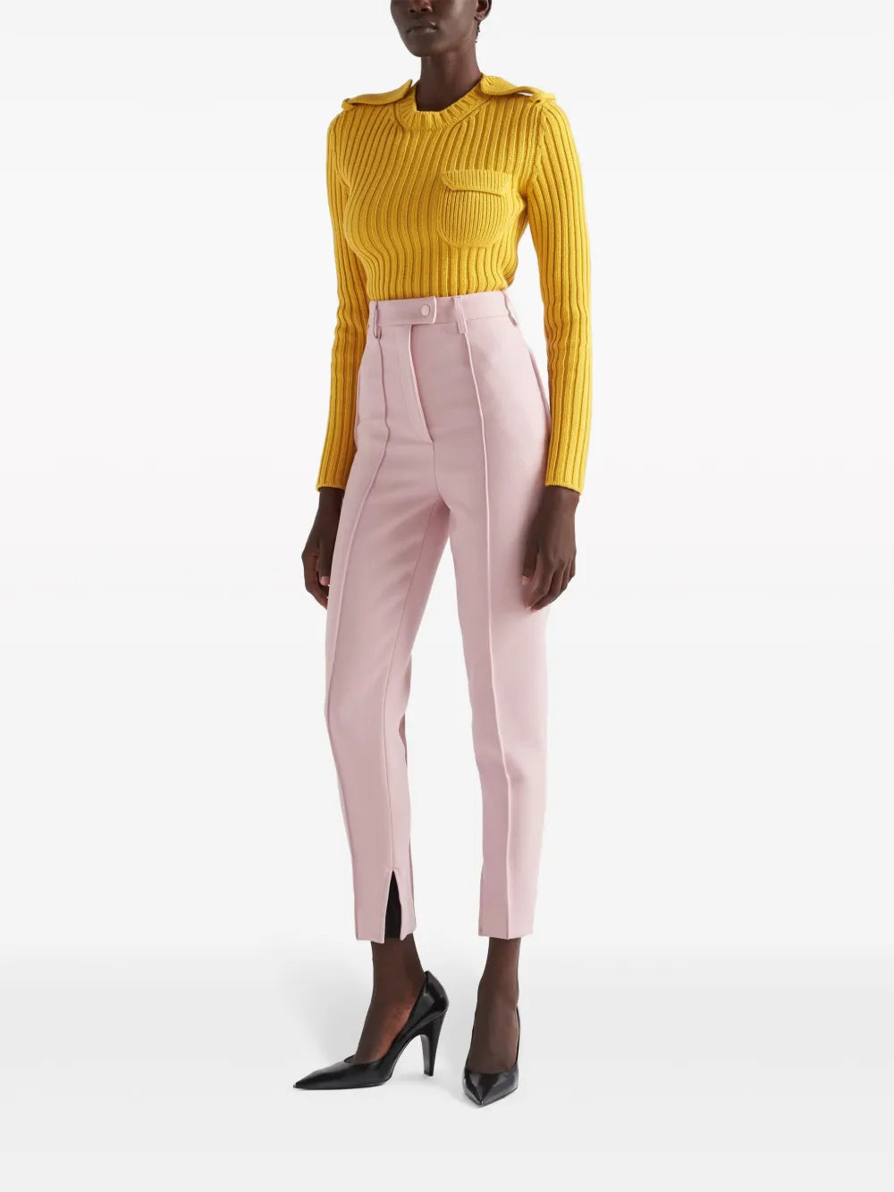 High-Rise Natté Trousers