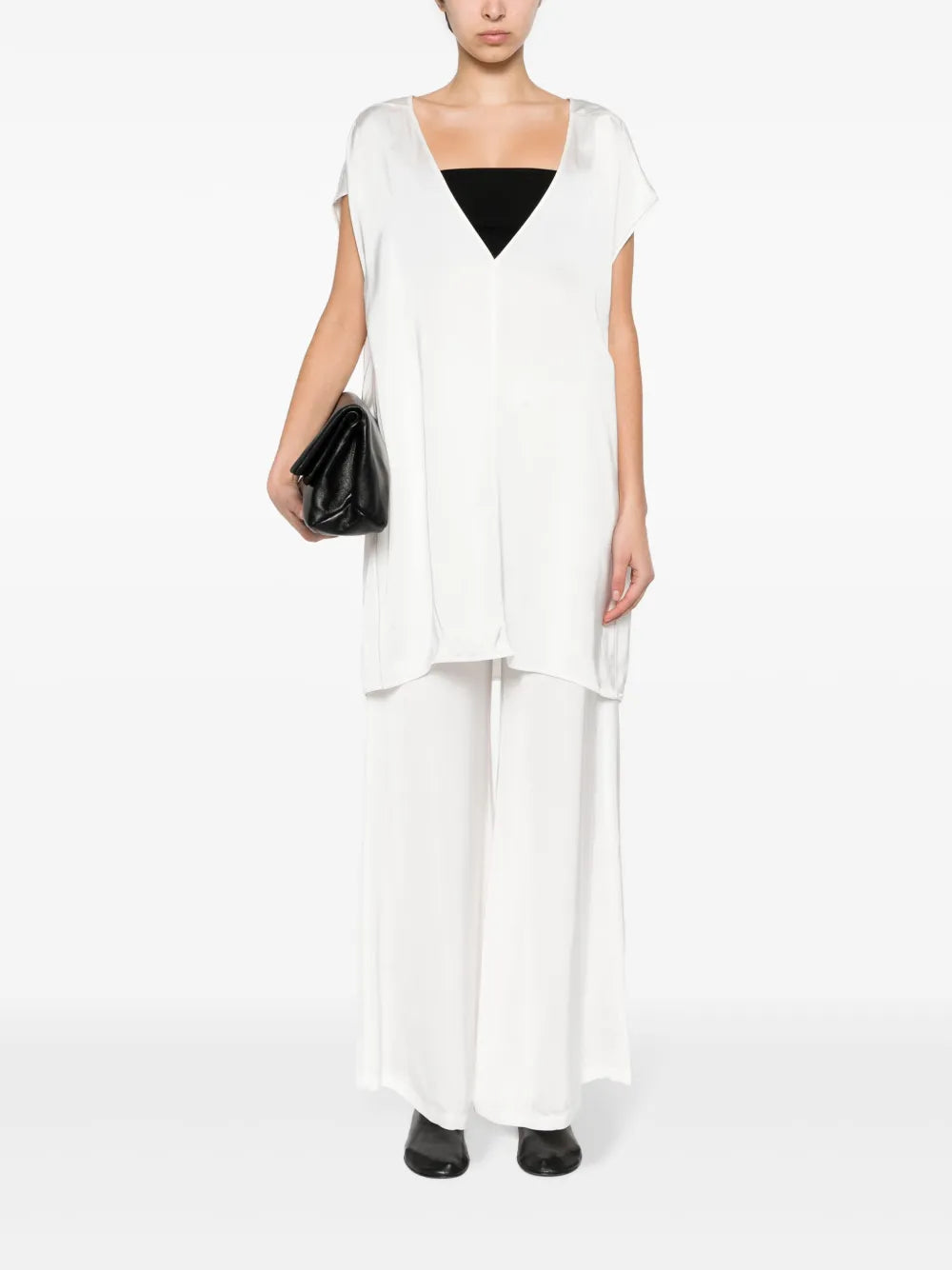 Wide-Leg Satin Trousers
