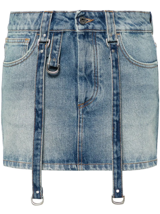Denim Cargo Mini Skirt