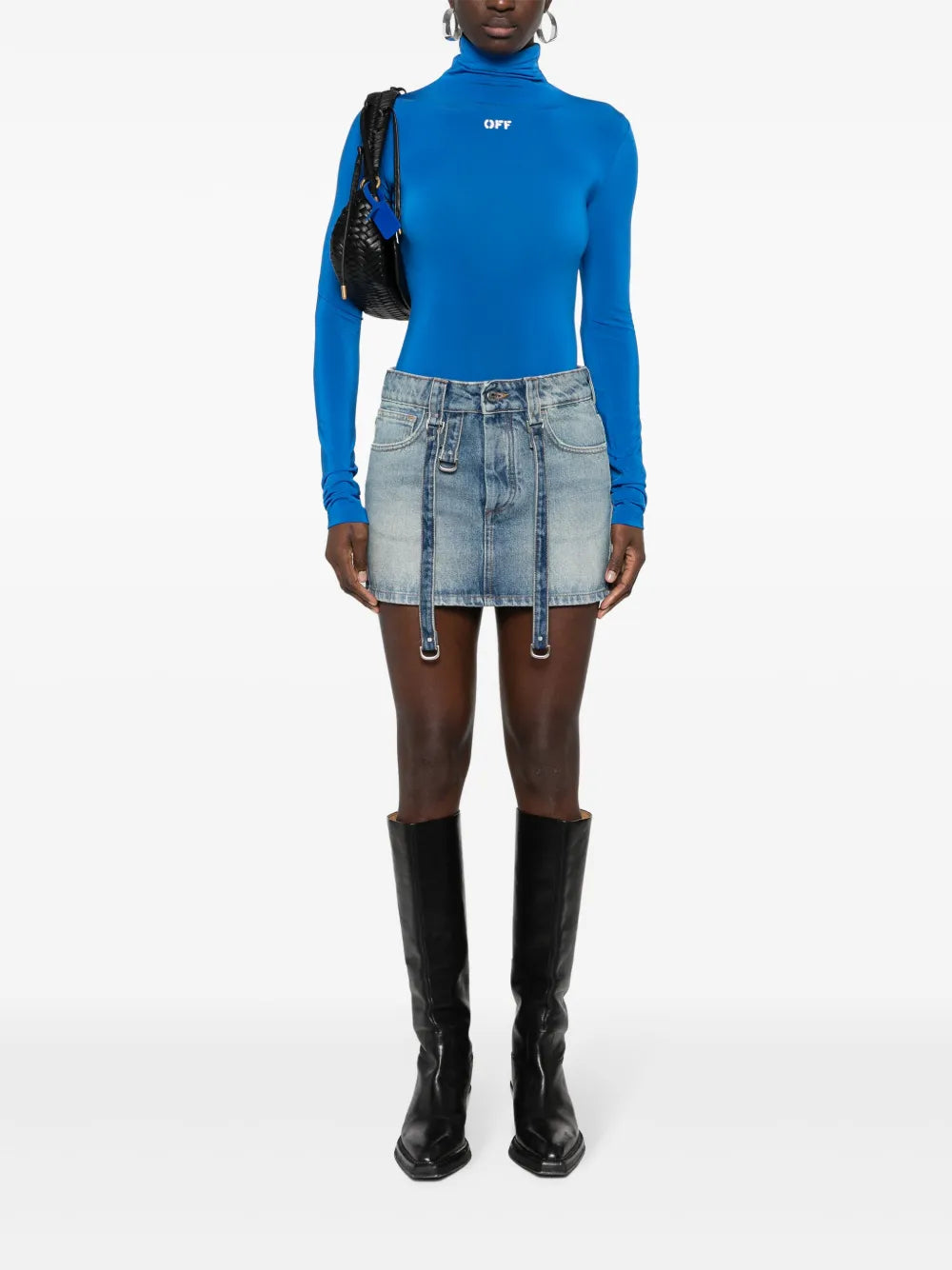 Denim Cargo Mini Skirt