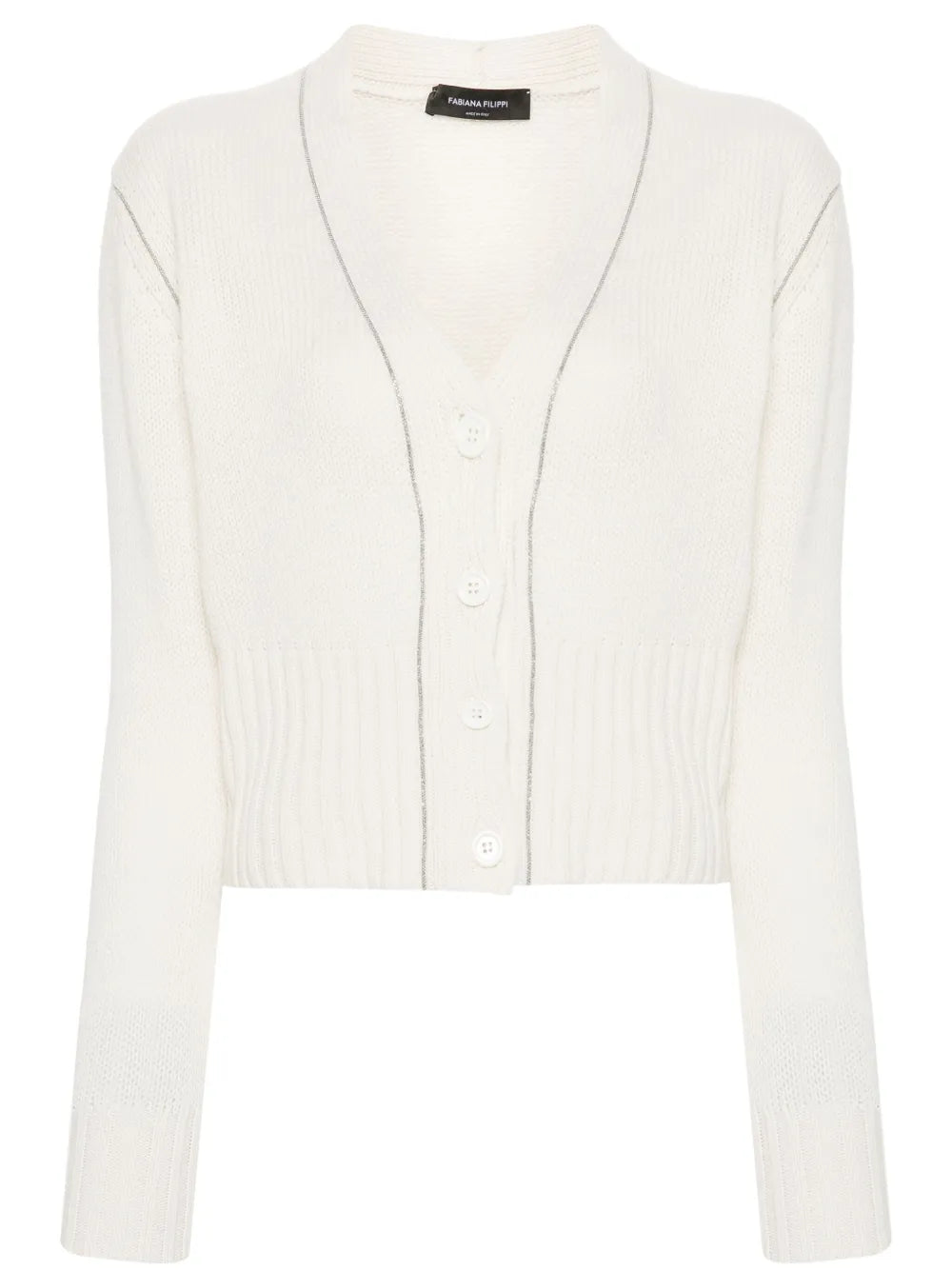 Bead-Embellished Cashmere Cardigan