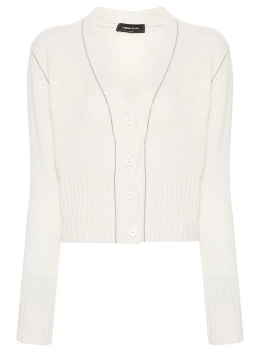Bead-Embellished Cashmere Cardigan