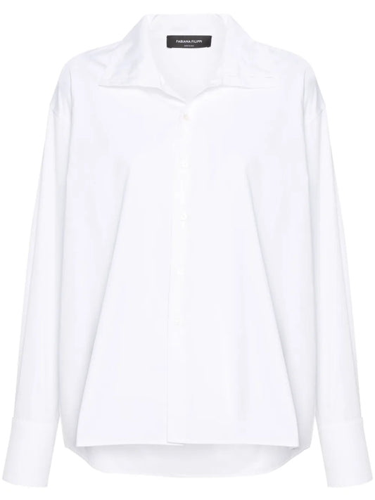 High-Neck Poplin Shirt