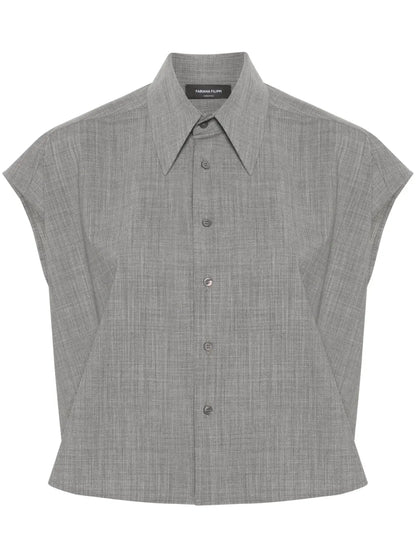 Mélange Cropped Shirt
