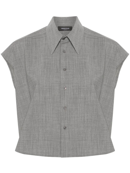 Mélange Cropped Shirt