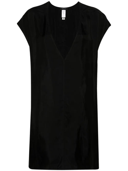 Twill Cap-Sleeve Blouse