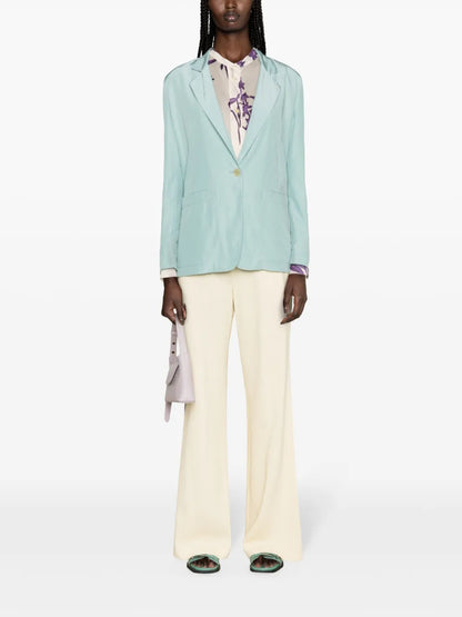 Single-Breasted Satin Blazer