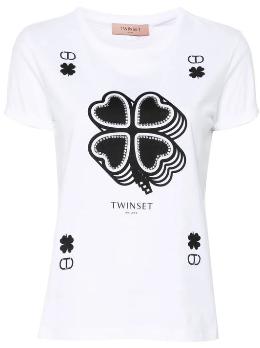Clover-Print Cotton T-Shirt