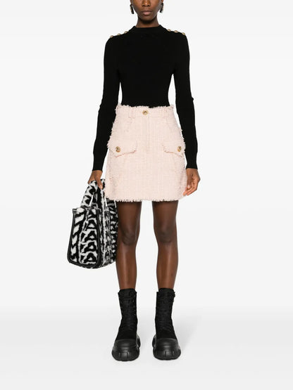 Frayed Tweed Miniskirt