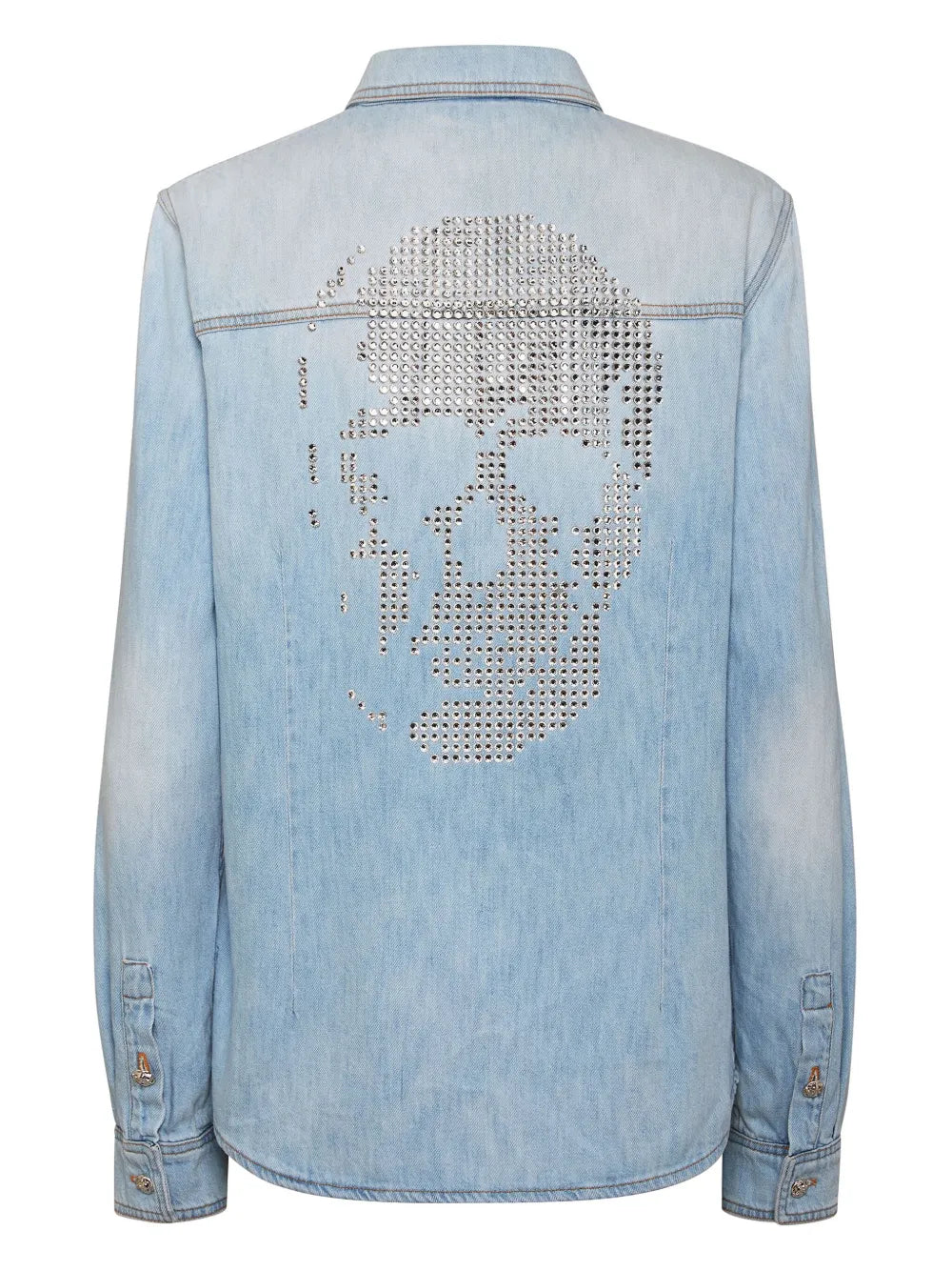 Crystal-Embellished Denim Shirt