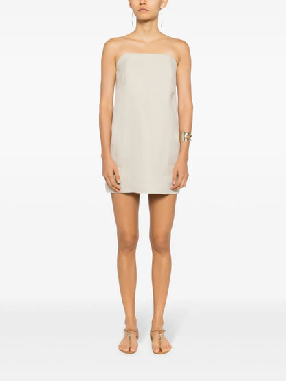 Strapless Linen Minidress