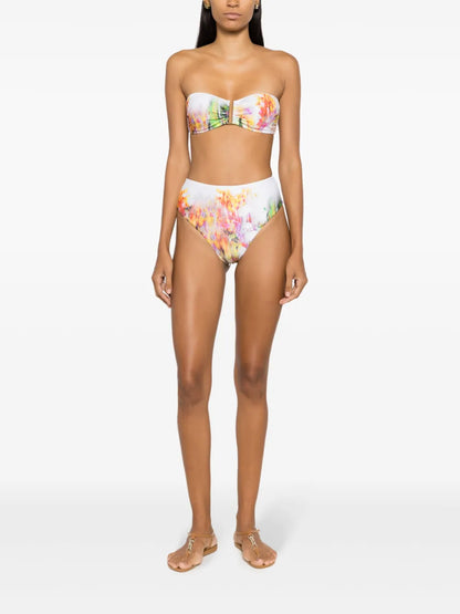 Graphic-Print Bikini Bottoms