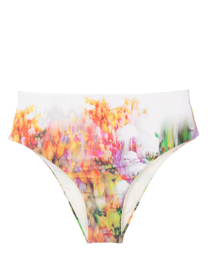 Graphic-Print Bikini Bottoms