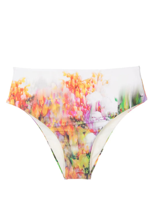 Graphic-Print Bikini Bottoms