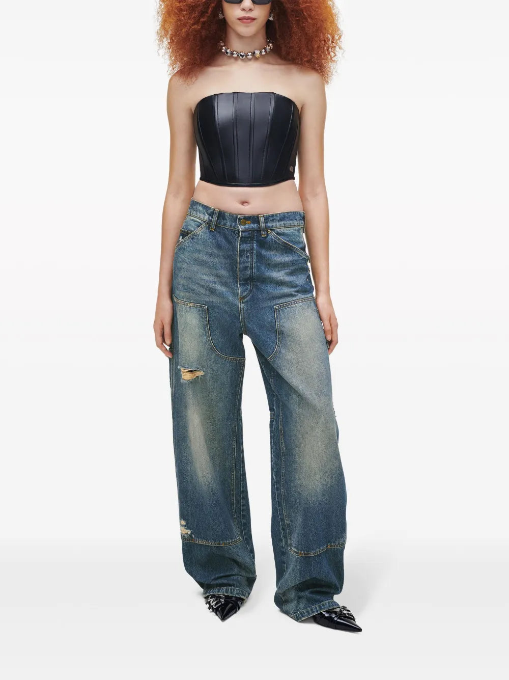 Strapless Leather Corset Top