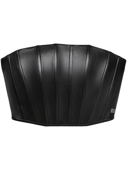 Strapless Leather Corset Top