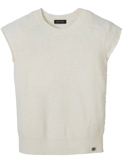 Pilled Cap-Sleeve Wool Vest