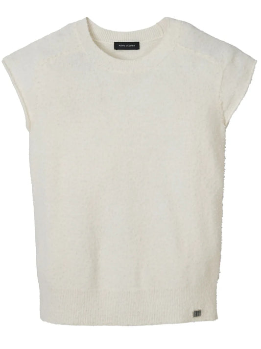 Pilled Cap-Sleeve Wool Vest