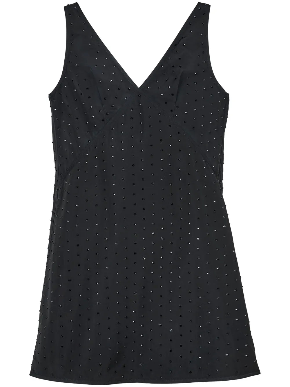 Crystal-Embellished V-Neck Minidress