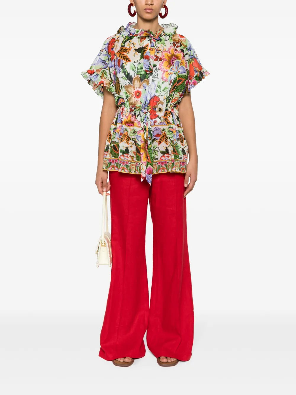 Floral-Print Cotton Blouse