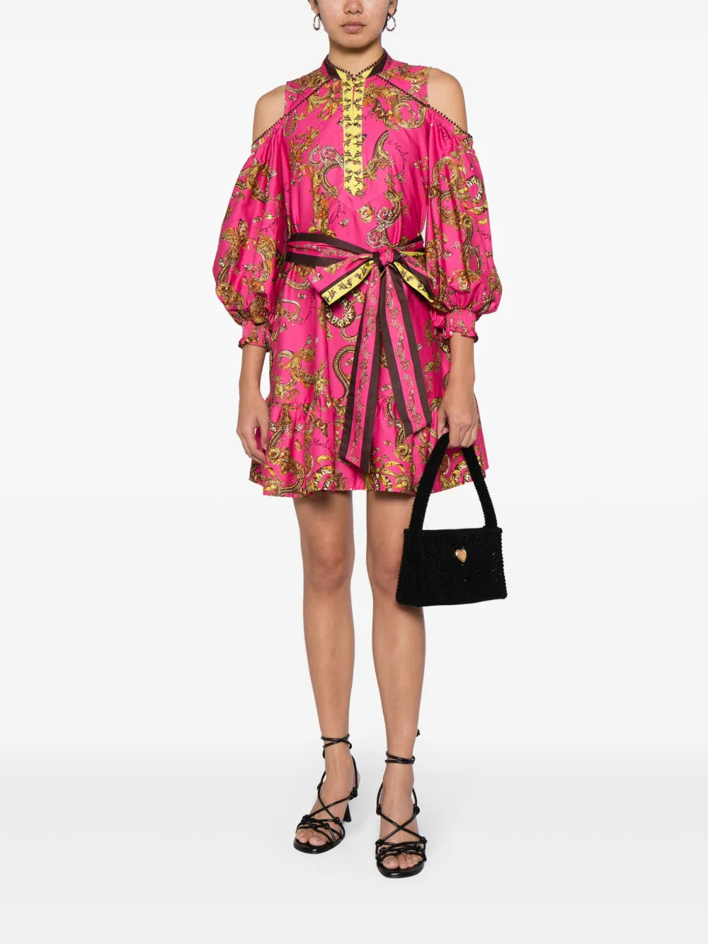 Iris Floral-Print Belted Minidress
