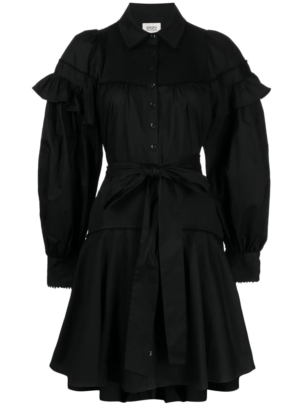 Disa Cotton Belted-Waist Minidress