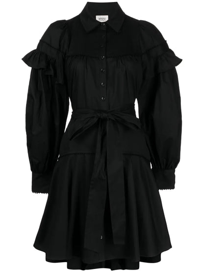 Disa Cotton Belted-Waist Minidress
