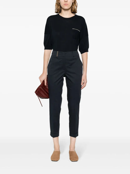 High-Waist Cropped Trousers