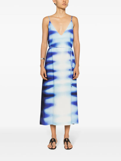 Abstract-Print Midi Dress