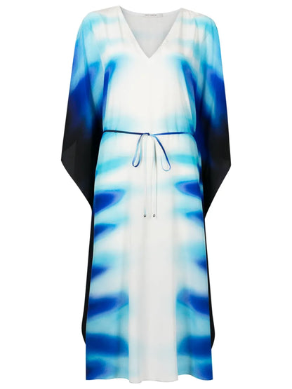 Graphic-Print Silk Beach Dress