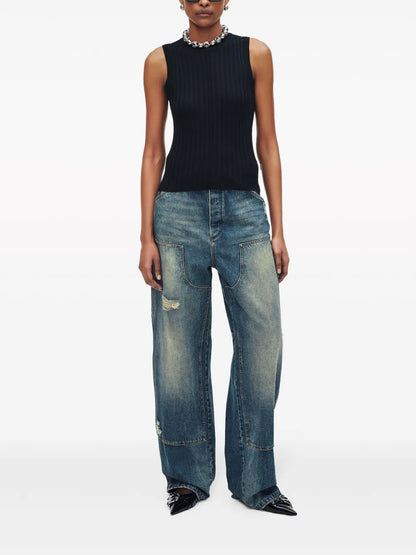 Ribbed-Knit Merino Wool Top
