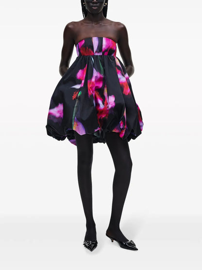 Future Floral-Print Bubble Minidress