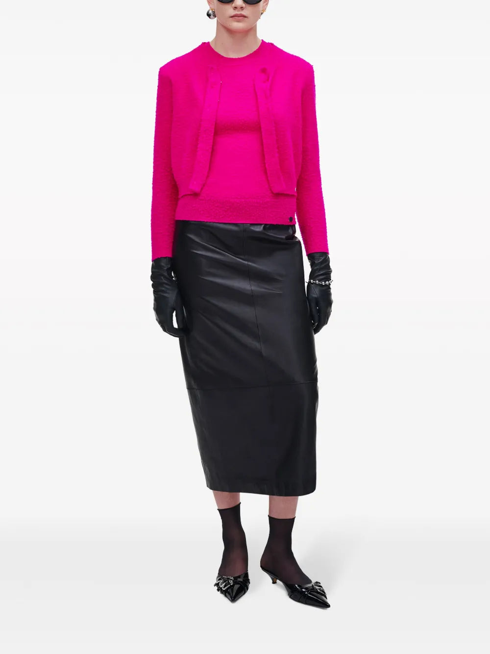 Pilled Cropped Wool Cardigan