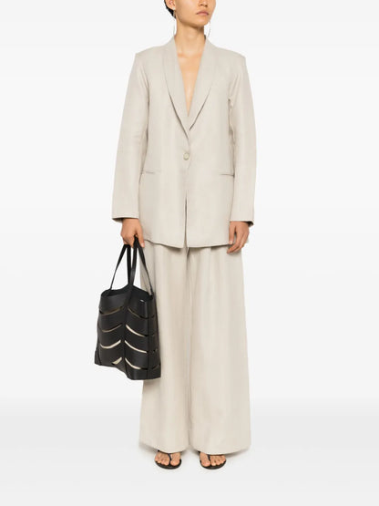 Single-Breasted Linen Blazer