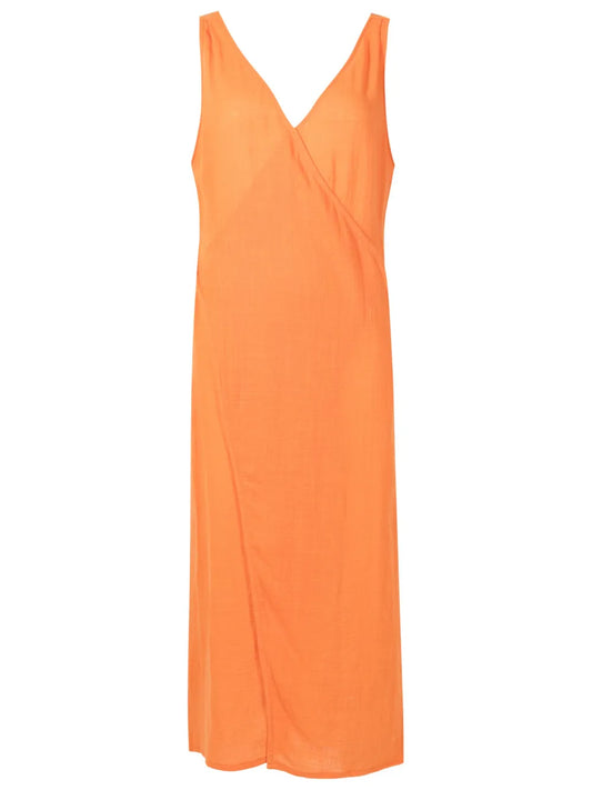 Wrap Cotton Midi Dress