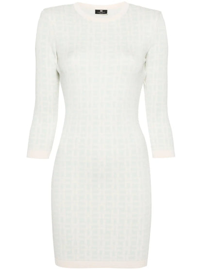 Monogram-Jacquard Open-Back Dress