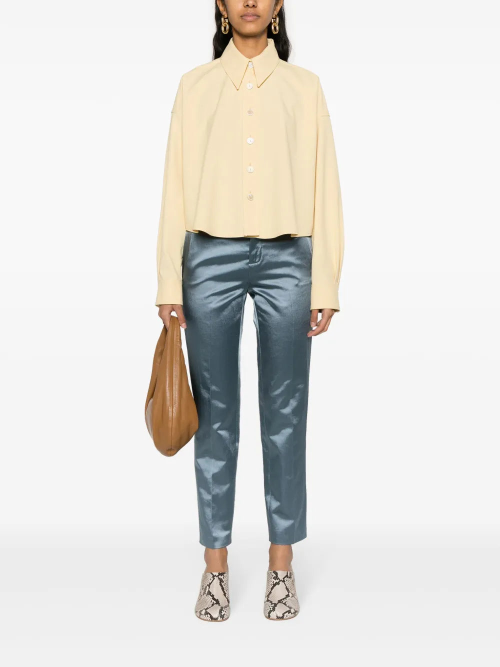 Buttoned Cropped Shirt