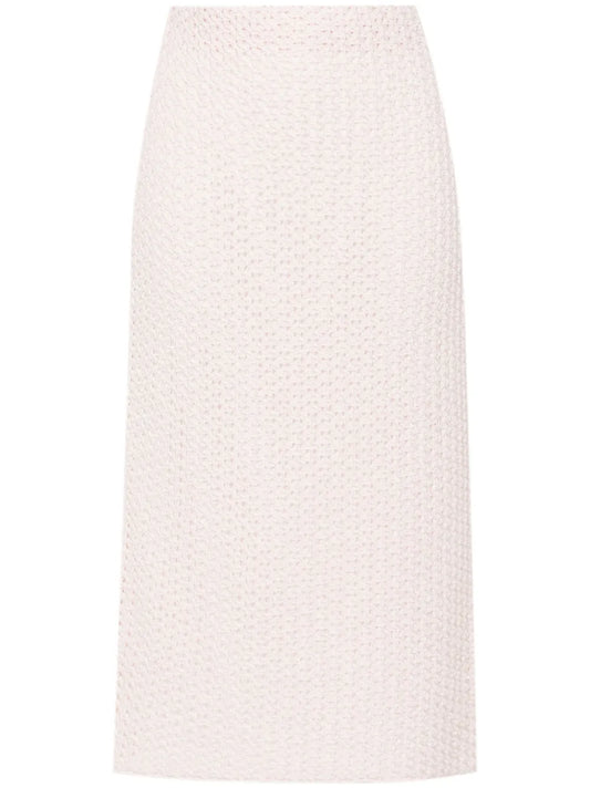 Sequin-Detail Open-Knit Skirt