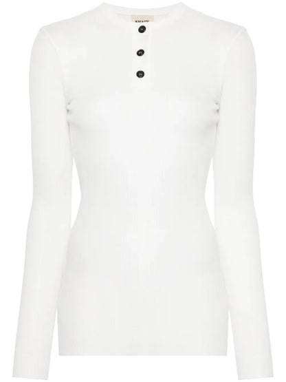 Fine-Ribbed Long-Sleeve T-Shirt