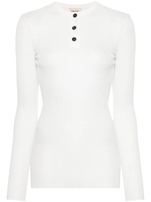 Fine-Ribbed Long-Sleeve T-Shirt