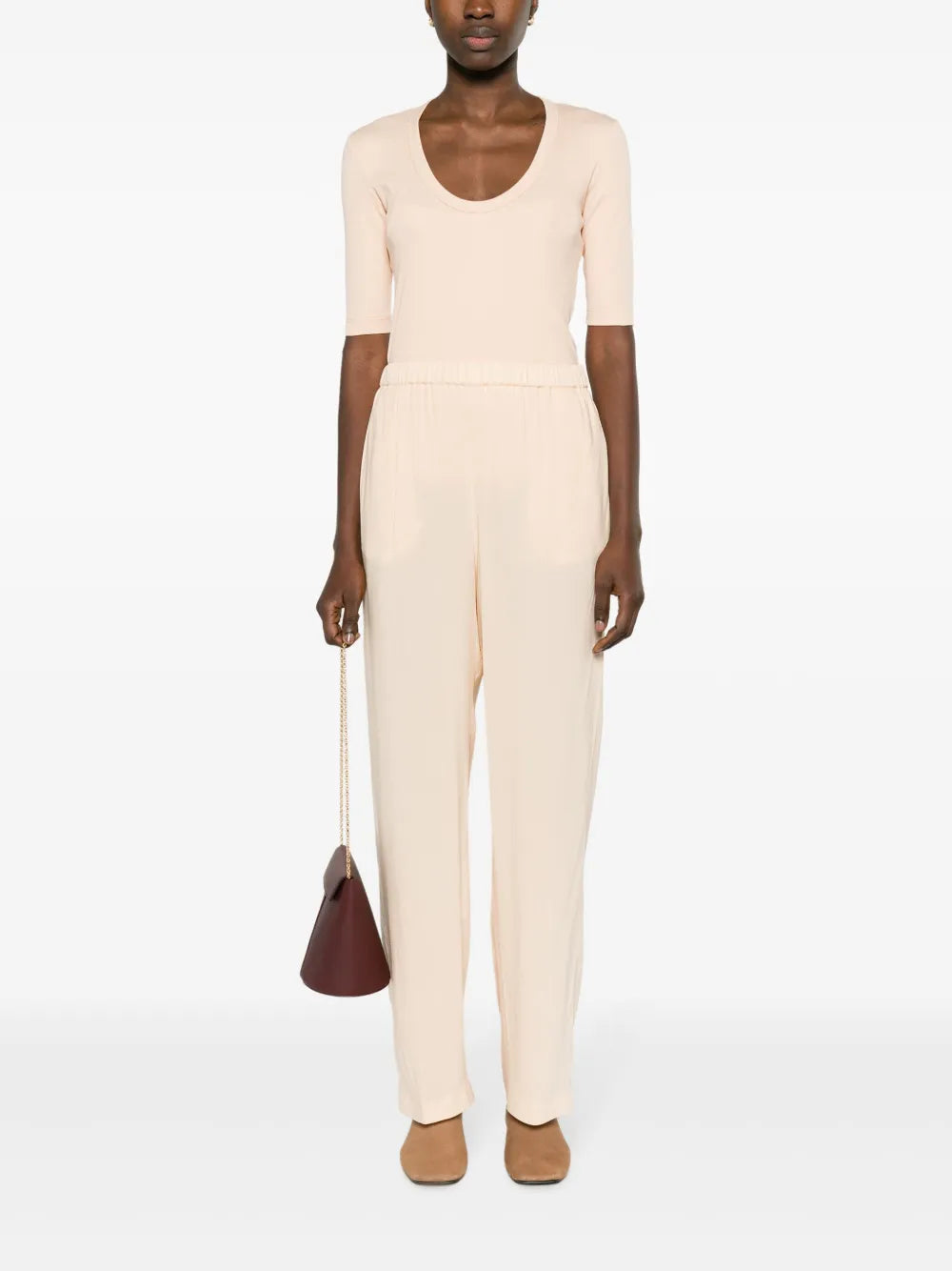 Beaded-Trim Stretch-Cotton Top